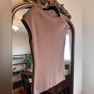 White House Black Market Sleeveless Knit Tan Top Size Small